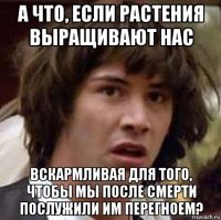 а что, если растения выращивают нас вскармливая для того, чтобы мы после смерти послужили им перегноем?