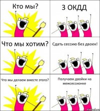 Кто мы? 3 ОКДД Что мы хотим? Сдать сессию без двоек! Что мы делаем вместе этого? Получаем двойки на межсессионке