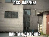 псс, парень! как там дозвил?