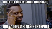 інтернет опитування показало, що у 100% людей є інтернет