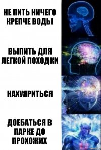 не пить ничего крепче воды выпить для легкой походки нахуяриться доебаться в парке до прохожих