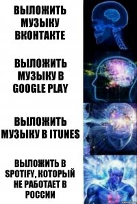 Выложить музыку вконтакте выложить музыку в google play выложить музыку в itunes выложить в spotify, который не работает в россии