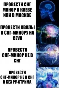 Провести СНГ Минор в Киеве или в Москве Провести квалы к СНГ-минору на CEVO Провести СНГ-Минор не в СНГ Провести СНГ-минор не в СНГ и без РУ-стрима