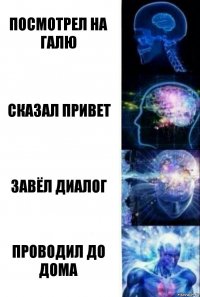 Посмотрел на галю Сказал привет Завёл диалог Проводил до дома