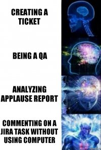 creating a ticket being a QA analyzing Applause report commenting on a jira task without using computer