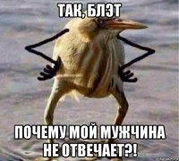 так, блэт почему мой мужчина не отвечает?!