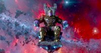 Создать мем Thanos on his throne