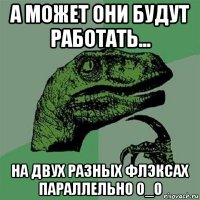 а может они будут работать... на двух разных флэксах параллельно о_о