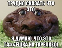 трудно сказать что это, я думаю, что это га##ёшка на тарелке)))