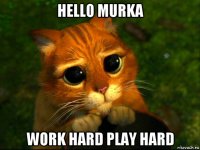 hello murka work hard play hard