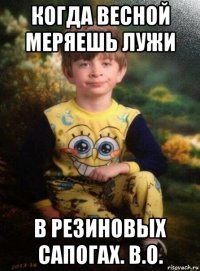 когда весной меряешь лужи в резиновых сапогах. в.о.