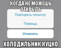 когда не можешь открыть холодильник куцко