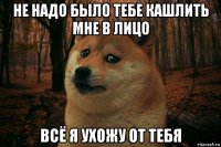 не надо было тебе кашлить мне в лицо всё я ухожу от тебя