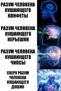 Разум человека кушающего конфеты Разум человека кушающего керьешки Разум человека кушающего чипсы Сверх разум человека кушающего дошик