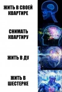 Жить в своей квартире Снимать квартиру Жить в ду Жить в шестерке