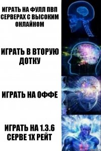 играть на фулл пвп серверах с высоким онлайном играть в вторую дотку играть на оффе играть на 1.3.6 серве 1х рейт