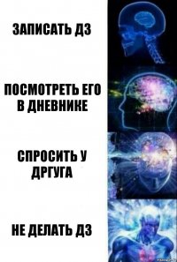 записать дз посмотреть его в дневнике спросить у дргуга не делать дз