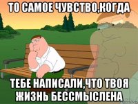 то самое чувство,когда тебе написали,что твоя жизнь бессмыслена