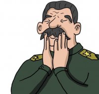 Создать мем Сталин гладит усы