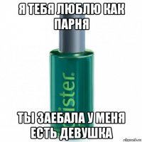 я тебя люблю как парня ты заебала у меня есть девушка