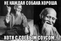 не каждая собака хороша хотя с соевым соусом...