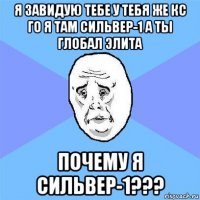 я завидую тебе у тебя же кс го я там сильвер-1 а ты глобал элита почему я сильвер-1???