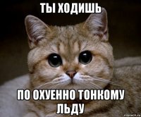 ты ходишь по охуенно тонкому льду