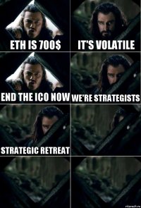 ETH is 700$ It's volatile End the ICO now We're strategists Strategic retreat   