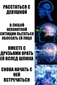 расстаться с девушкой в любой непонятной ситуации пытаться обоссать ей лицо вместе с друзьями орать ей вслед шлюха снова начать с ней встречаться