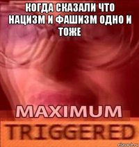 когда сказали что нацизм и фашизм одно и тоже 