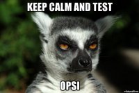 keep calm and test opsi