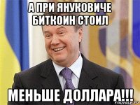 а при януковиче биткоин стоил меньше доллара!!!