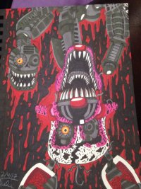 Создать мем ФНАФ кошмарная Меньгл Mangle FNAF