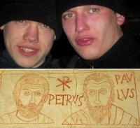 Создать мем Пацанчики и святые