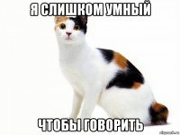 я слишком умный чтобы говорить