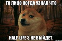 то лицо когда узнал что half-life 3 не выйдет.