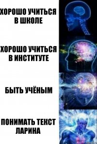 хорошо учиться в школе Хорошо учиться в институте Быть учёным Понимать текст Ларина