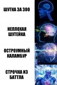 Шутка за 300 Неплохая шутейка Остроумный каламбур Строчка из баттла