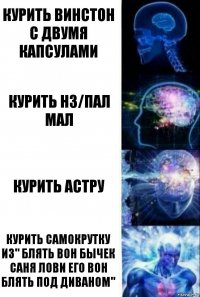 курить винстон с двумя капсулами курить нз/пал мал курить астру курить самокрутку из" блять вон бычек саня лови его вон блять под диваном"