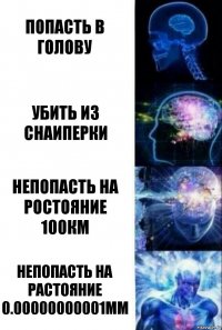 попасть в голову убить из снаиперки непопасть на ростояние 100км непопасть на растояние 0.00000000001мм