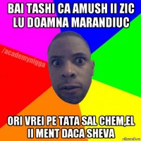 bai tashi ca amush ii zic lu doamna marandiuc ori vrei pe tata sal chem,el ii ment daca sheva