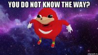 you do not know the way? 