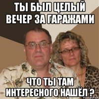 ты был целый вечер за гаражами что ты там интересного нашёл ?