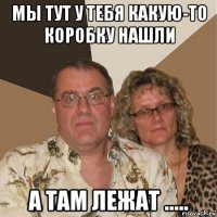 мы тут у тебя какую-то коробку нашли а там лежат .....