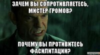 зачем вы сопротивляетесь, мистер громов? почему вы противитесь фасилитации?