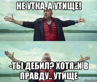 не утка, а утище! -ты дебил? хотя..и в правду.. утище