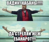 вадик! кабаны!!!! да стреляй жеж ебанарот!!!