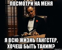 посмотри на меня я всю жизнь гангстер, хочеш быть таким?