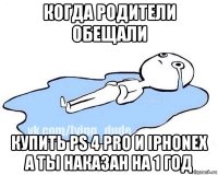 когда родители обещали купить ps 4 pro и iphonex а ты наказан на 1 год