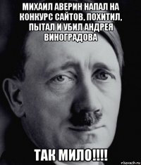 михаил аверин напал на конкурс сайтов, похитил, пытал и убил андрея виноградова так мило!!!!